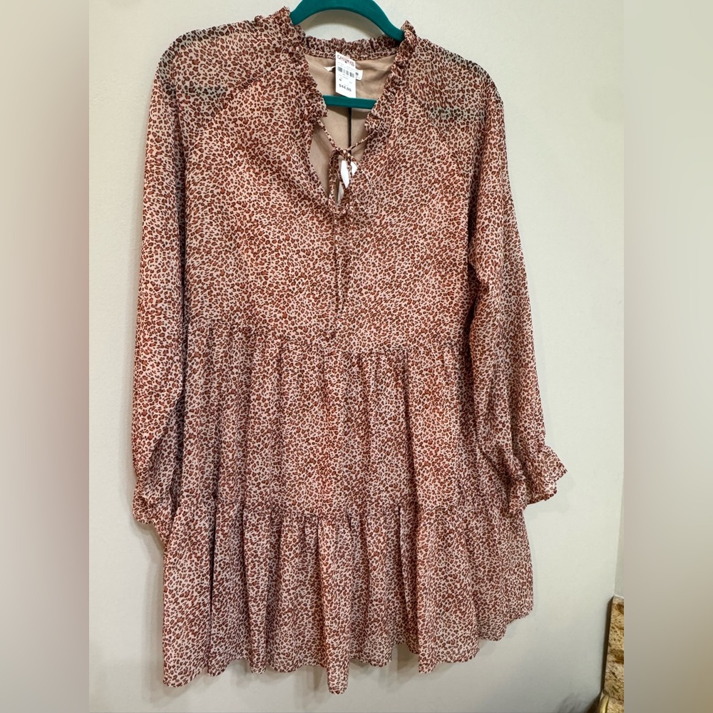 Newbury Kustom Animal Cheetah Print Babydoll Dress Size M